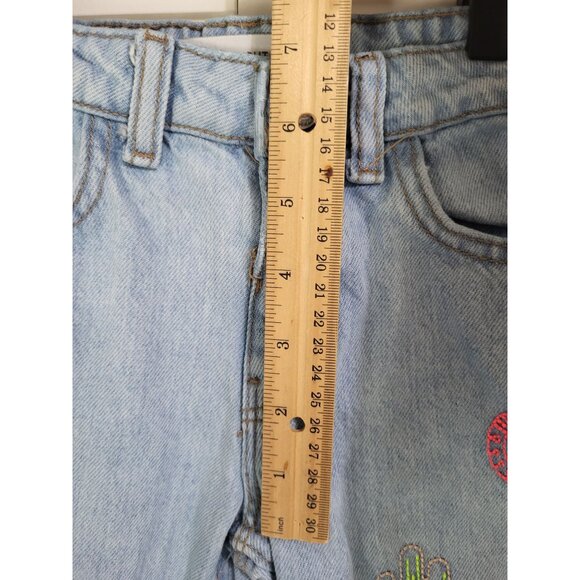 PRIMARK Toddler Girls SZ 4-5 Embroidered Denim Jeans Country Western Light Wash - Picture 6 of 12